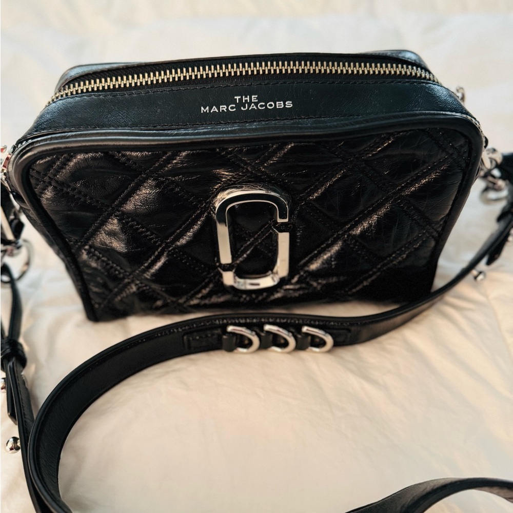 Marc Jacobs Black Quilted Leather Crossbody Bag